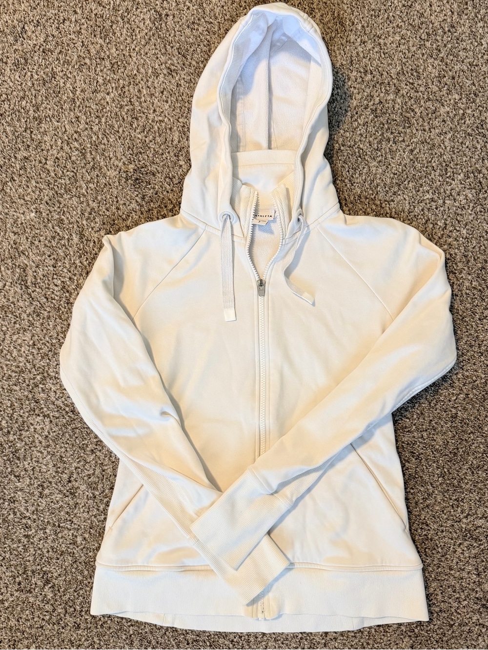Athleta White Full-Zip Hooded Sweatshirt for Women